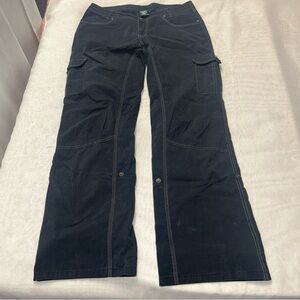 Kuhl Black Cargo Pants with Contrast Stitching